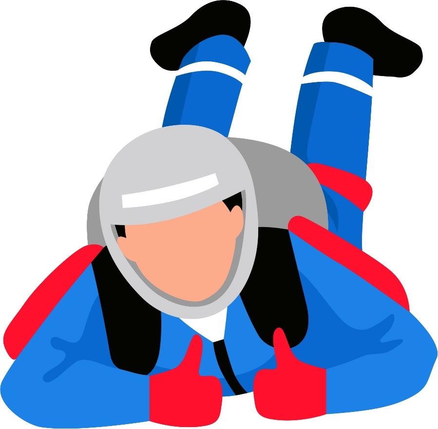 Sky diving man landing